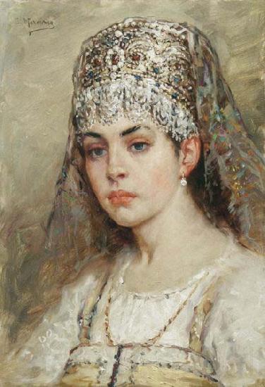 Konstantin Makovsky Boyaryshnya France oil painting art